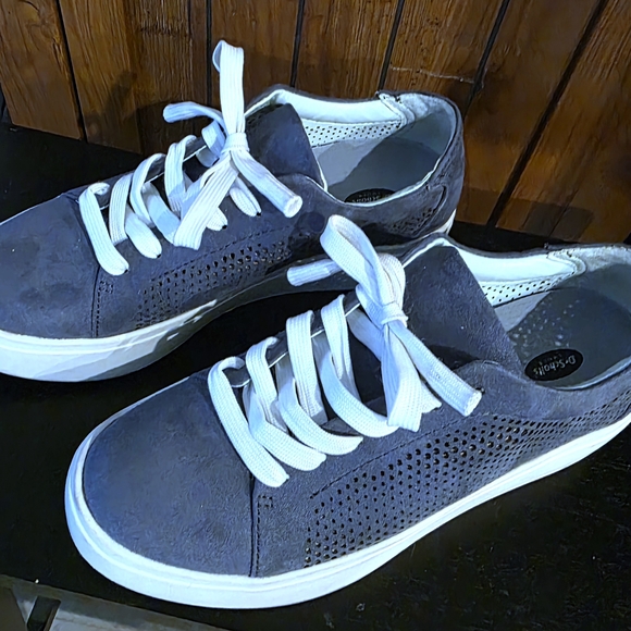 Steal Blue Dr Scholl's Sneakers with White Laces - Picture 5 of 6